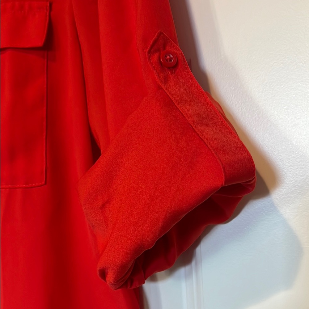 Red Button Down Shirt - Picture 7 of 8